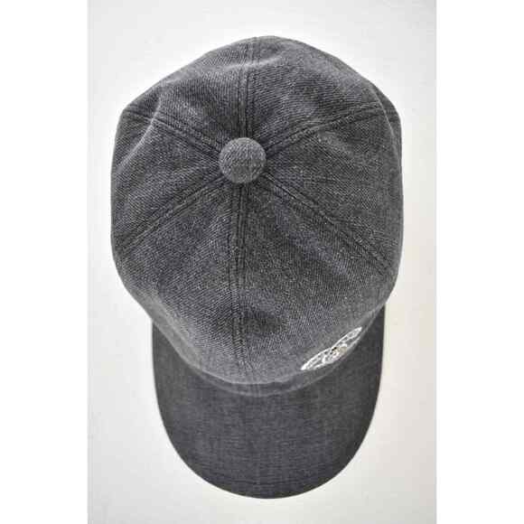 Chanel 22P Black Denim Sequin CC White Logo Baseball Cap Curved Peak Hat main image 8